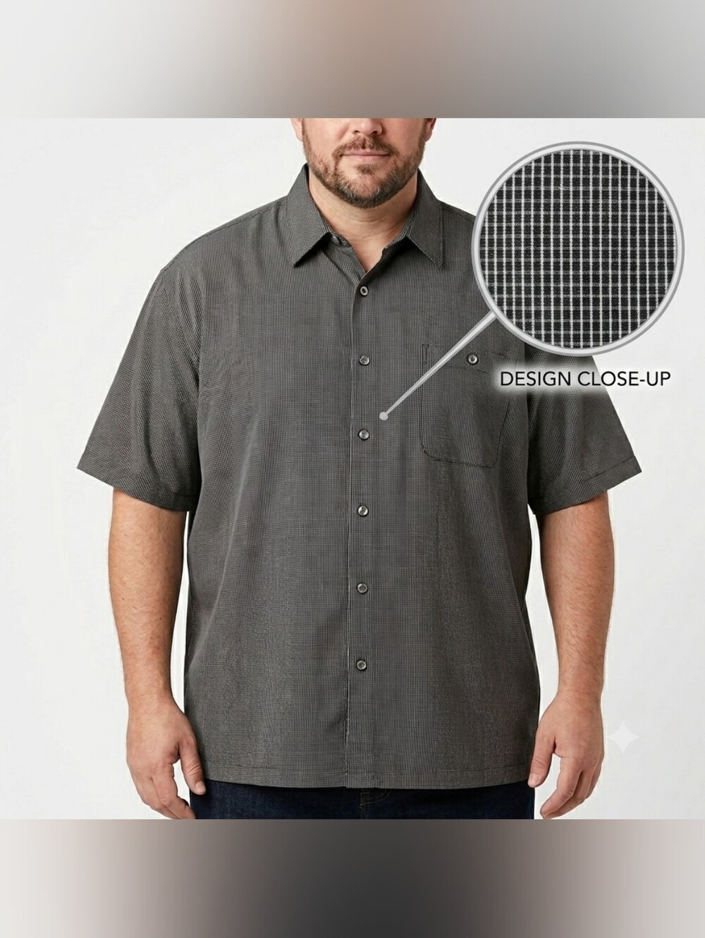 L.A.Beat Men's Black Plaid NWT Short Sleeve Button Down Shirt Size XL